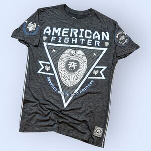 American Fighter Police Officer T-Shirt Men's Large EUC